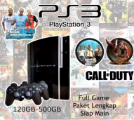 PlayStation 3 fat sony usb 4 500gb full game 2 stik game permanen 